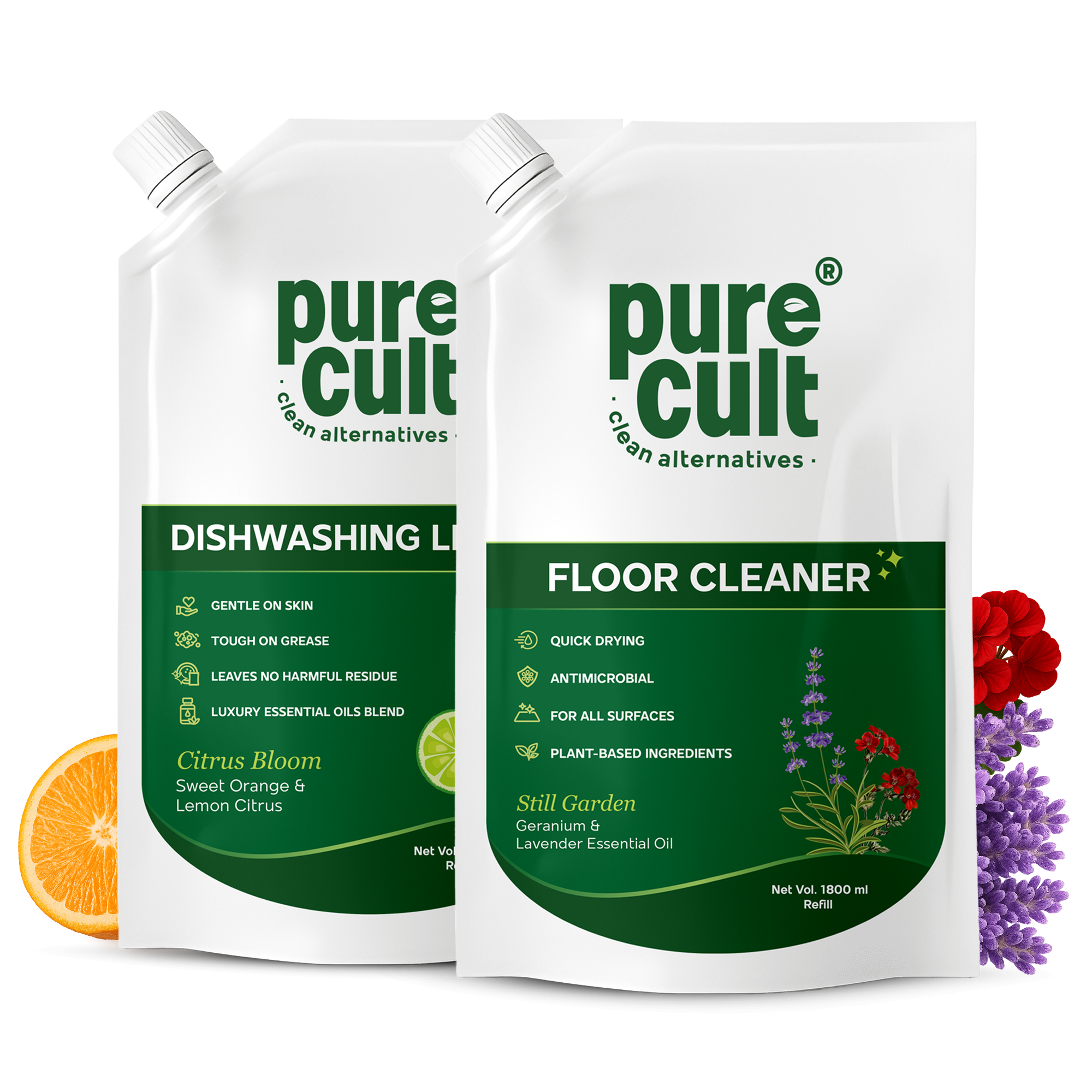 Dishwashing Liquid & Floor Cleaner | 1.8L Refill Combo