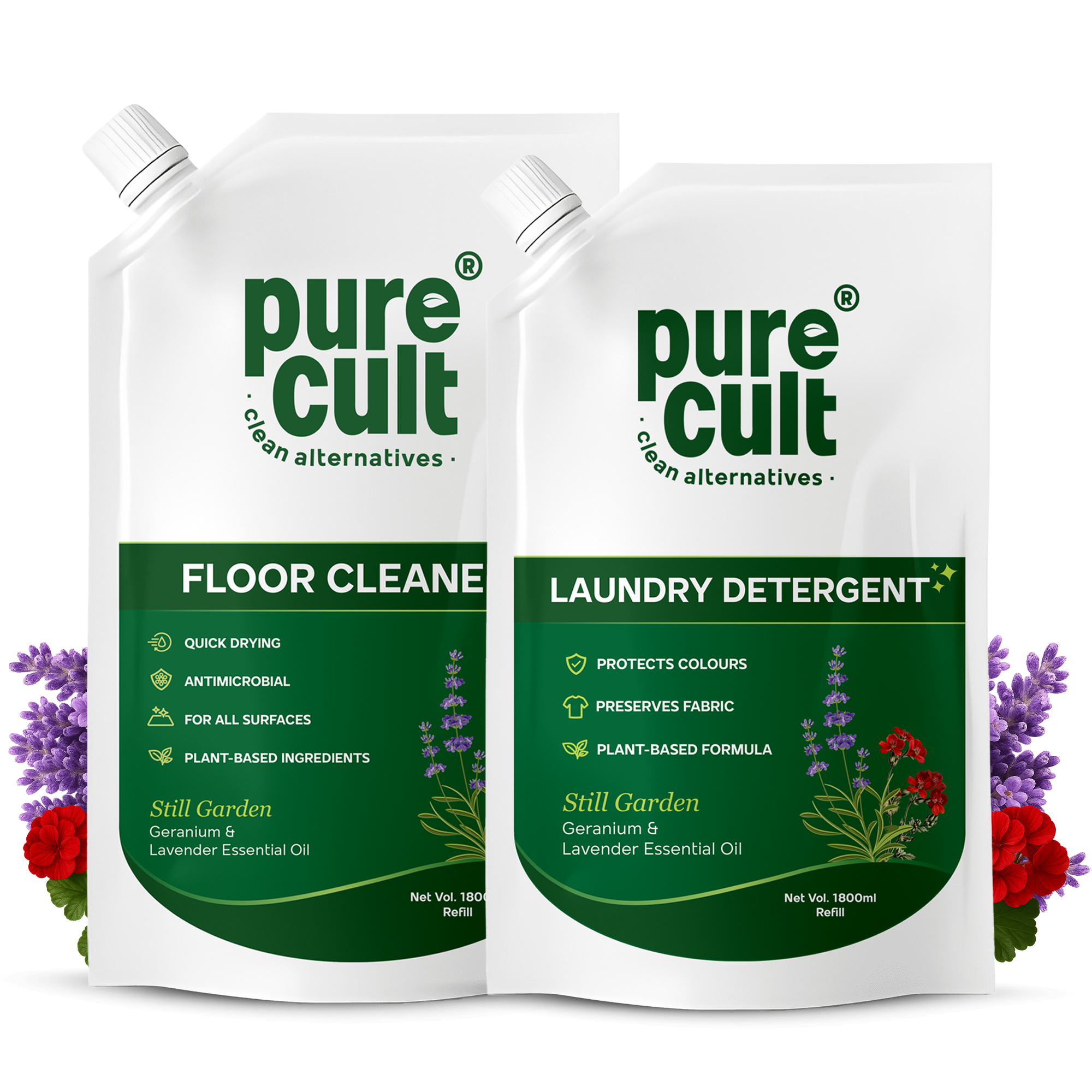 Laundry Detergent & Floor Cleaner | 1.8L Pouch Combo