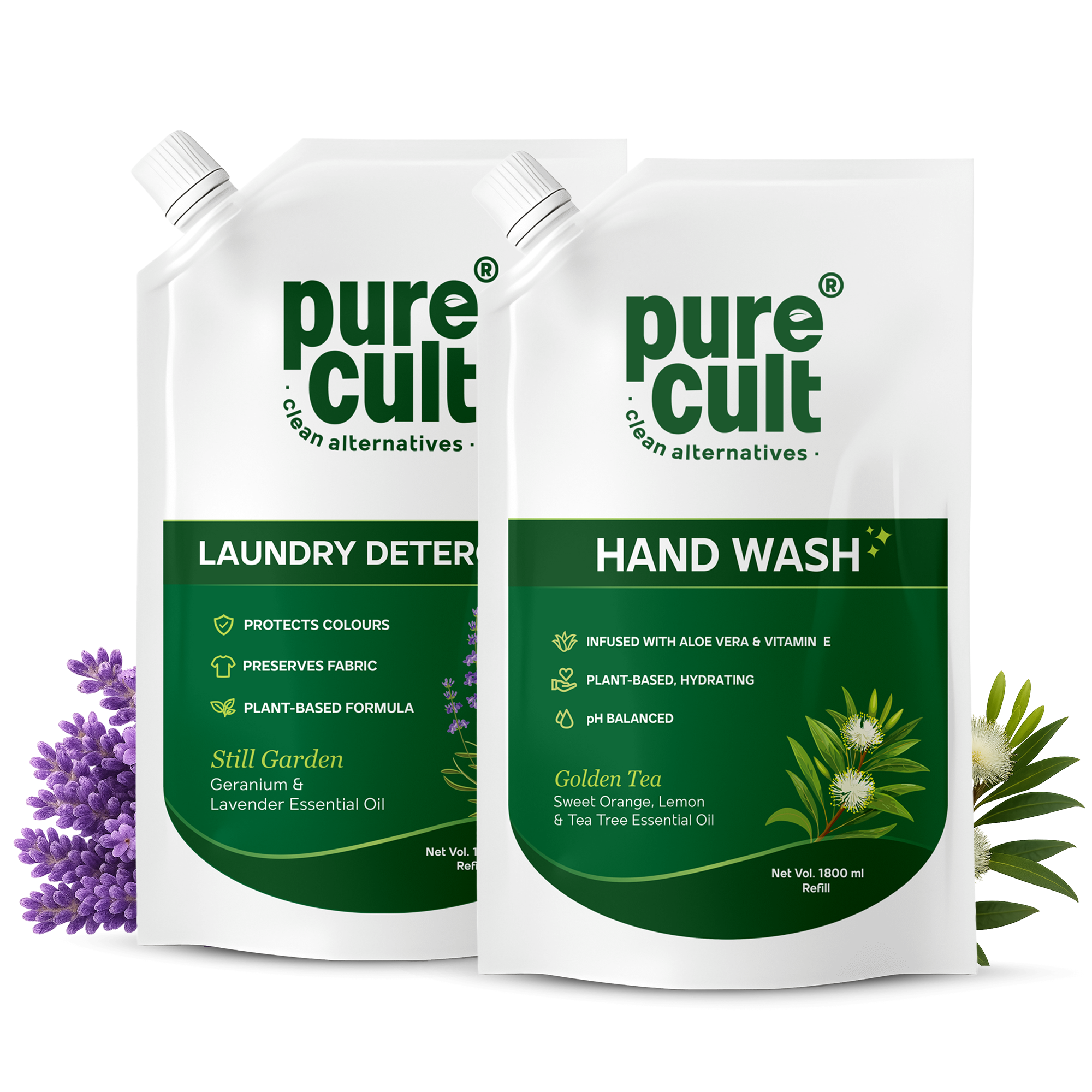 Laundry Detergent & Hand Wash | 1.8L Pouch Combo