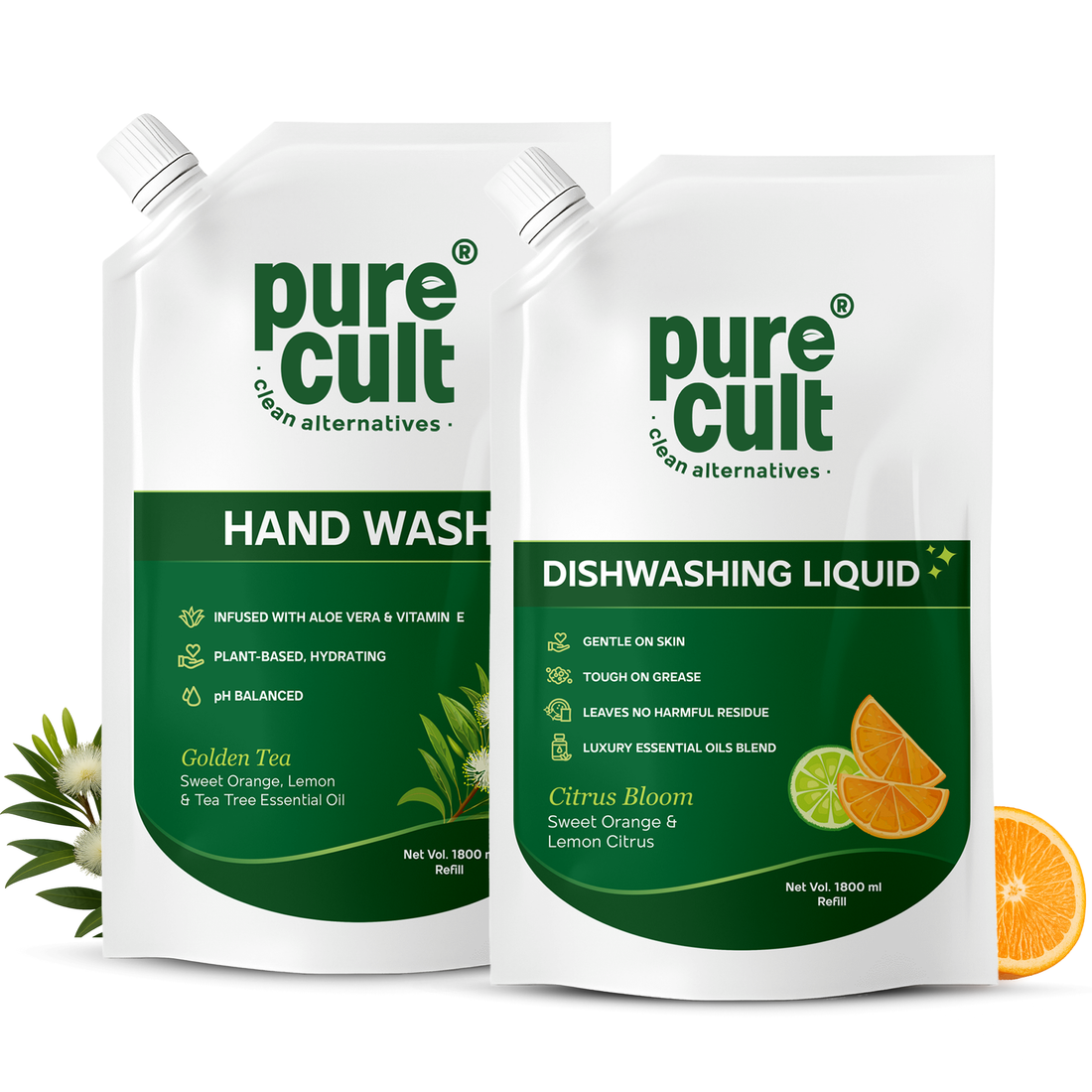 Dishwashing Liquid &amp; Hand Wash | 1.8L Refill Combo