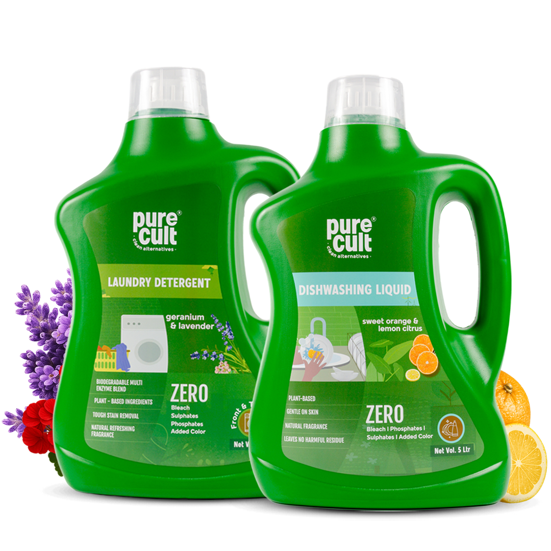 Dishwashing Liquid &amp; Liquid Laundry Detergent | 5Ltr Can Combo