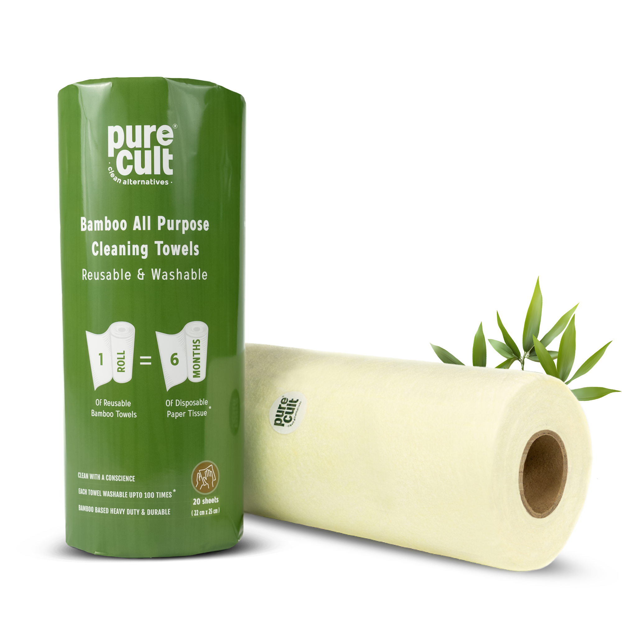 Refill Pack Bamboo Reusable All-Purpose Towels | 20 sheets | Paper Packing