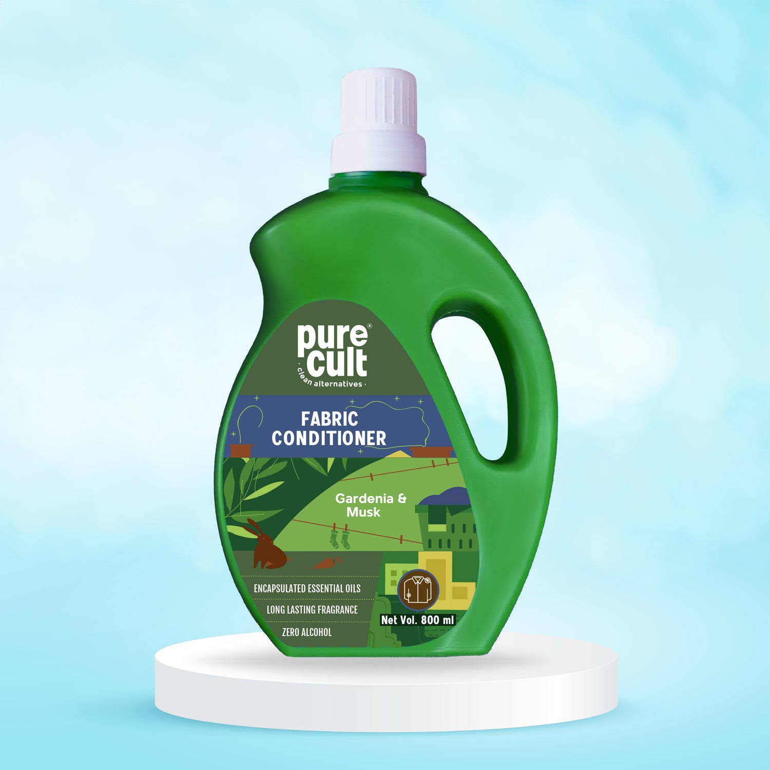 Liquid Fabric Softener and Conditioner With Gardenia &amp; Musk Essential Oil