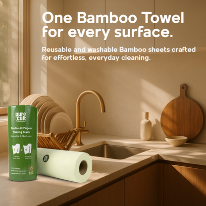 Refill Pack Bamboo Reusable All-Purpose Towels | 20 sheets | Paper Packing