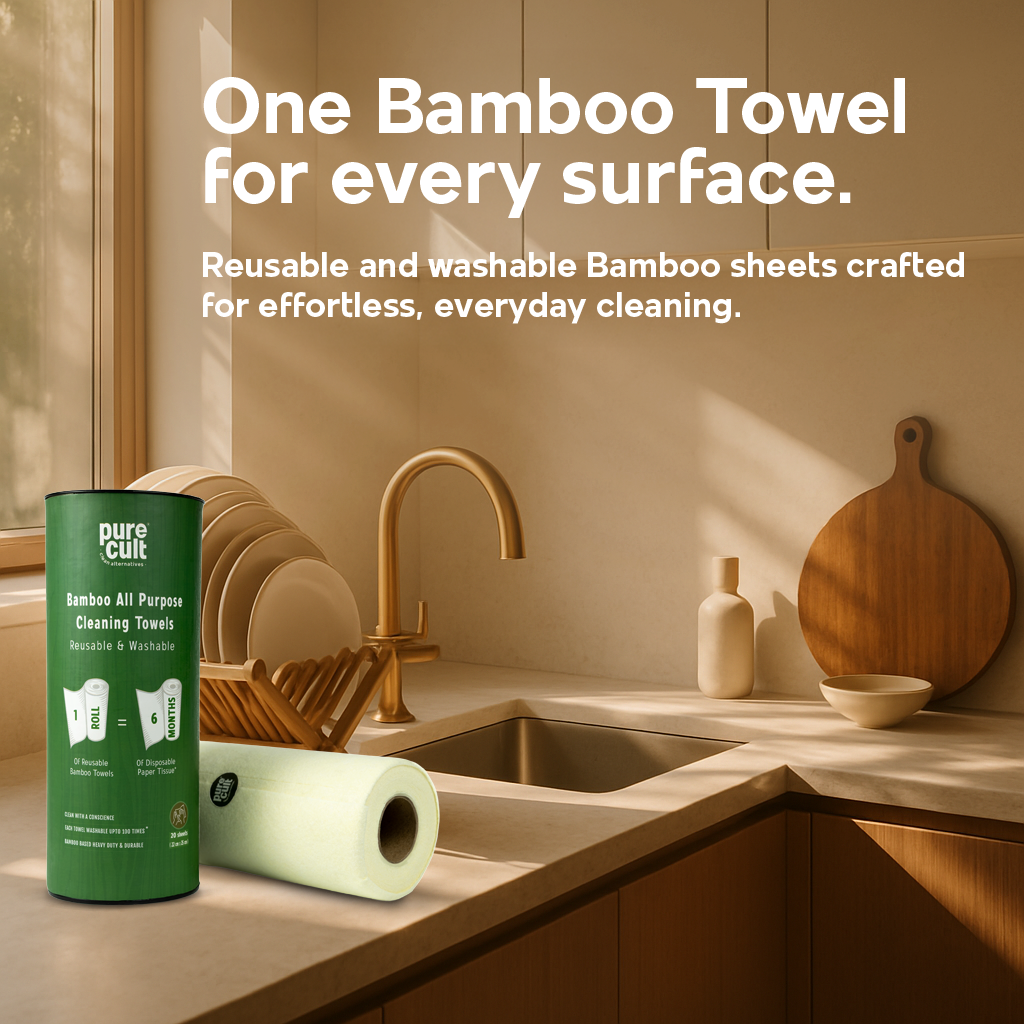 Bamboo Reusable All-Purpose Towel Can | 20 sheets | Can Packing