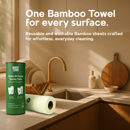 Bamboo Reusable All-Purpose Towel Can | 20 sheets | Can Packing