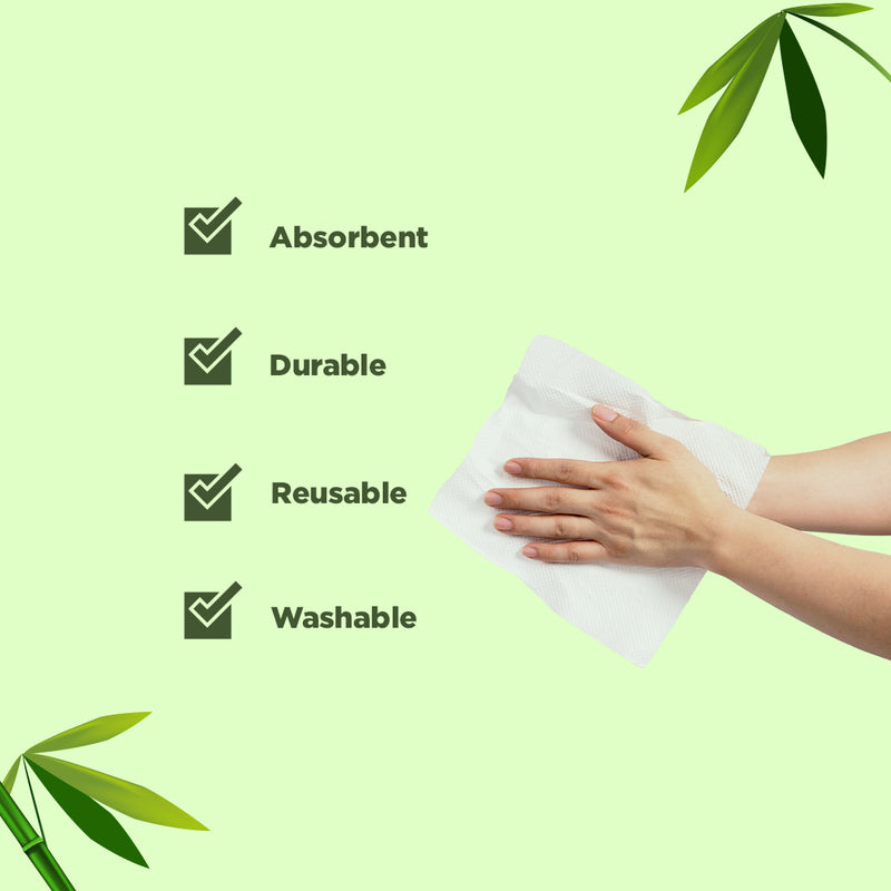 PureCult Wood Pulp Paper Towels | Reusable and Washable | Eco-friendly and Reusable | 40 sheets | Equal to 6 months of Paper Napkins