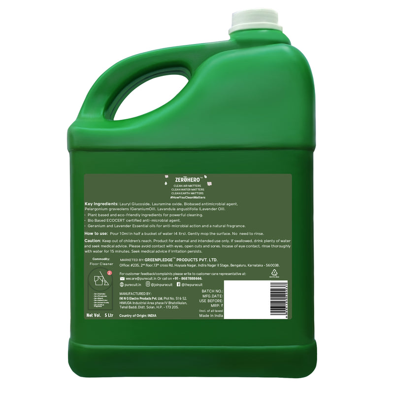 Floor Cleaner With Geranium & Lavender Essential Oil –  The Eco Friendly Super Saver 5L Can