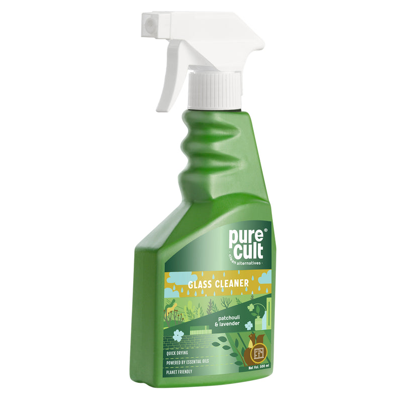 Glass Cleaner With Patchouli & Lavender Essential Oil – 500ml