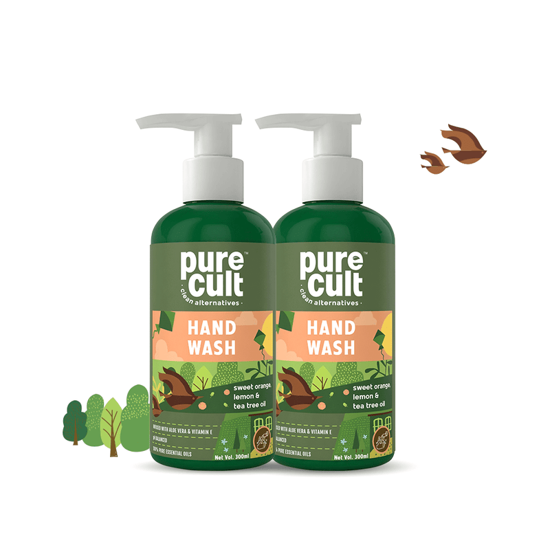Liquid Handwash (Pack of 2) With Sweet Orange, Lemon & Tea Tree Essential Oil