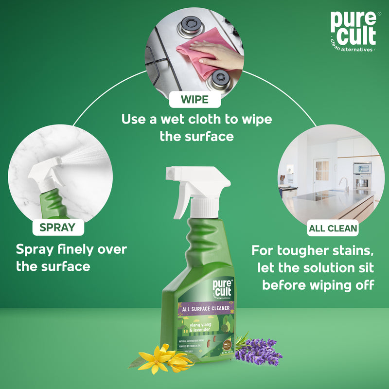 All Surface Cleaner (Pack Of 2) With Ylang Ylang & Lavender Essential Oil - 500ml Each