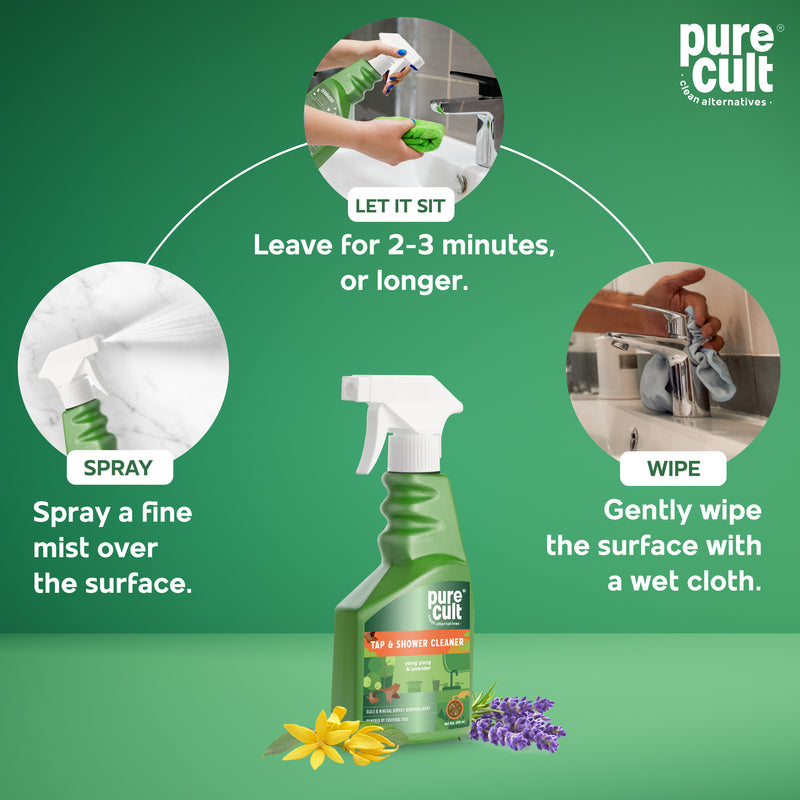 Bathroom Sparklers (Plant Based Ingredients & Biodegradable) - Glass Cleaner, Bathroom Cleaner, Tap & Shower Cleaner (500ml Each)