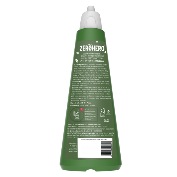 Toilet Bowl Cleaner With Ylang Ylang & Lavender Essential Oil – 500ml