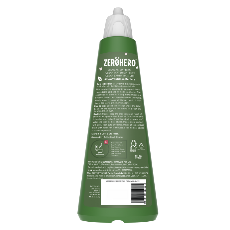 Toilet Bowl Cleaner With Ylang Ylang & Lavender Essential Oil – 500ml