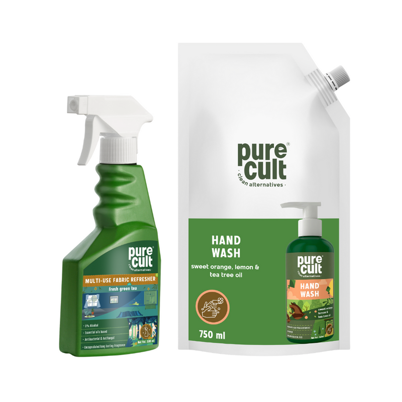 The Ultimate Clean Combo - PureCult Handwash Refill Pouch 750ml + Multi-use Fabric Refresher 500ml